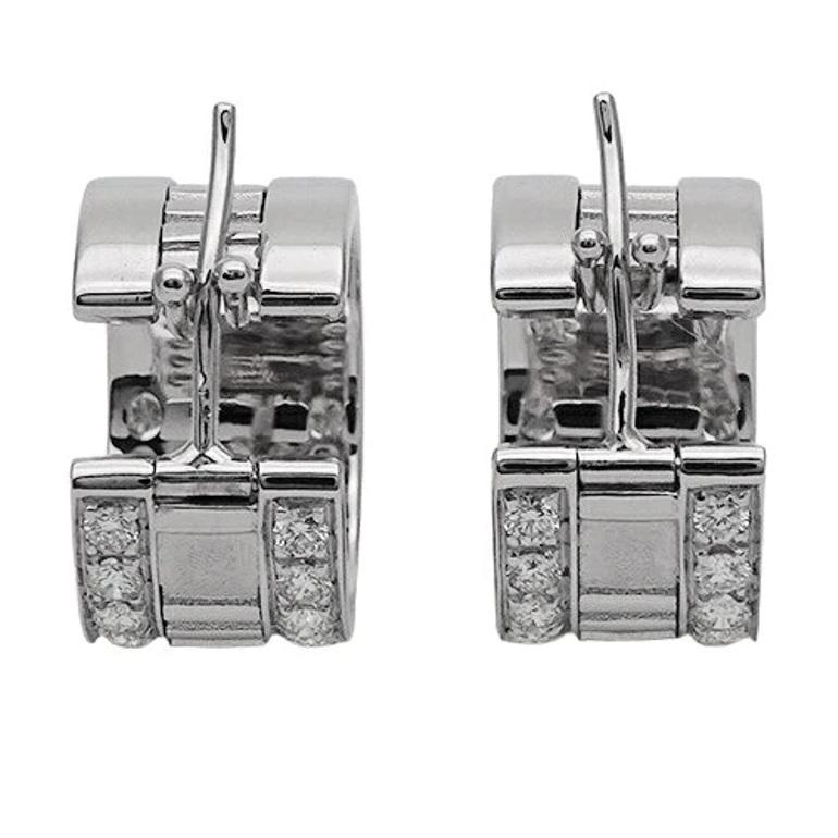 TIFFANY & Co. Pendientes de aro de diamantes Atlas de oro blanco de 18 quilates en venta 2