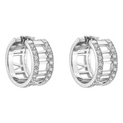 TIFFANY & Co. Atlas Boucles d'oreilles en or blanc 18K avec diamants