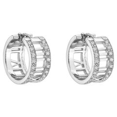 TIFFANY & Co. Atlas 18K White Gold Diamond Hoop Earrings