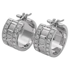 TIFFANY & Co. Atlas 18K White Gold Diamond Hoop Earrings