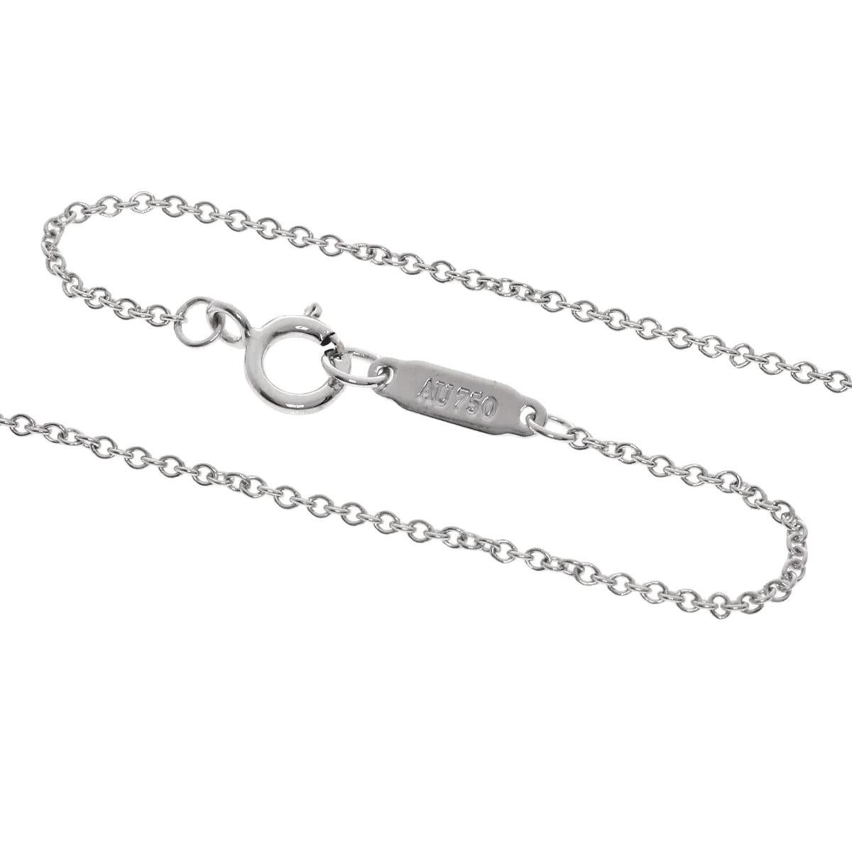 TIFFANY & Co. Atlas 18K White Gold Diamond Key Pendant Necklace For Sale 1