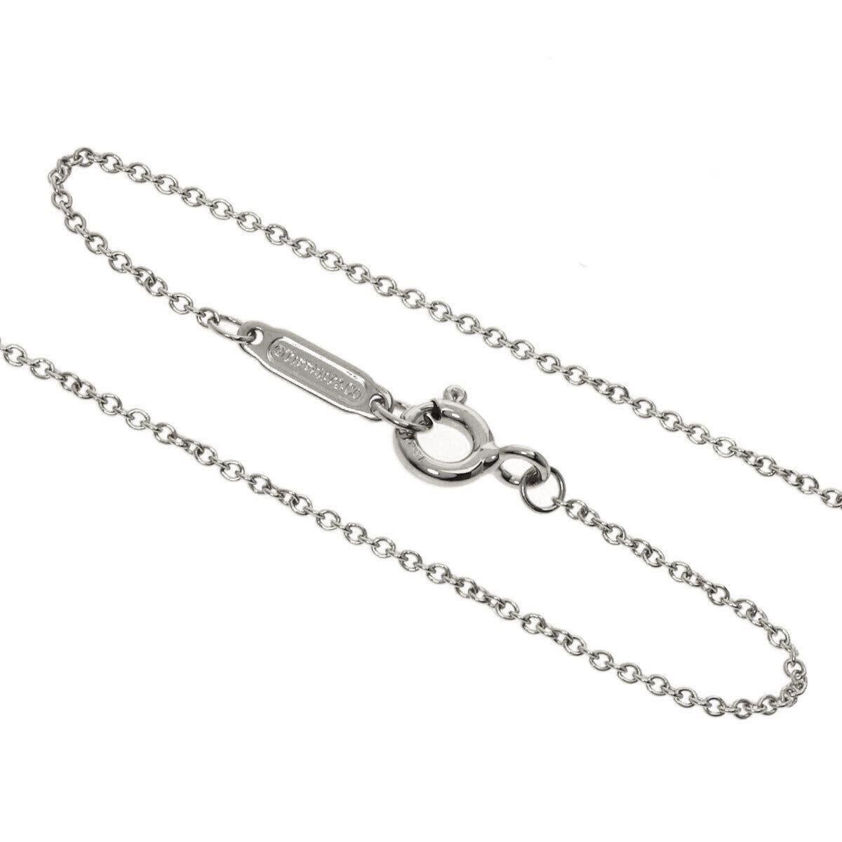 TIFFANY & Co. Atlas 18K White Gold Diamond Open Bar Pendant Necklace 4