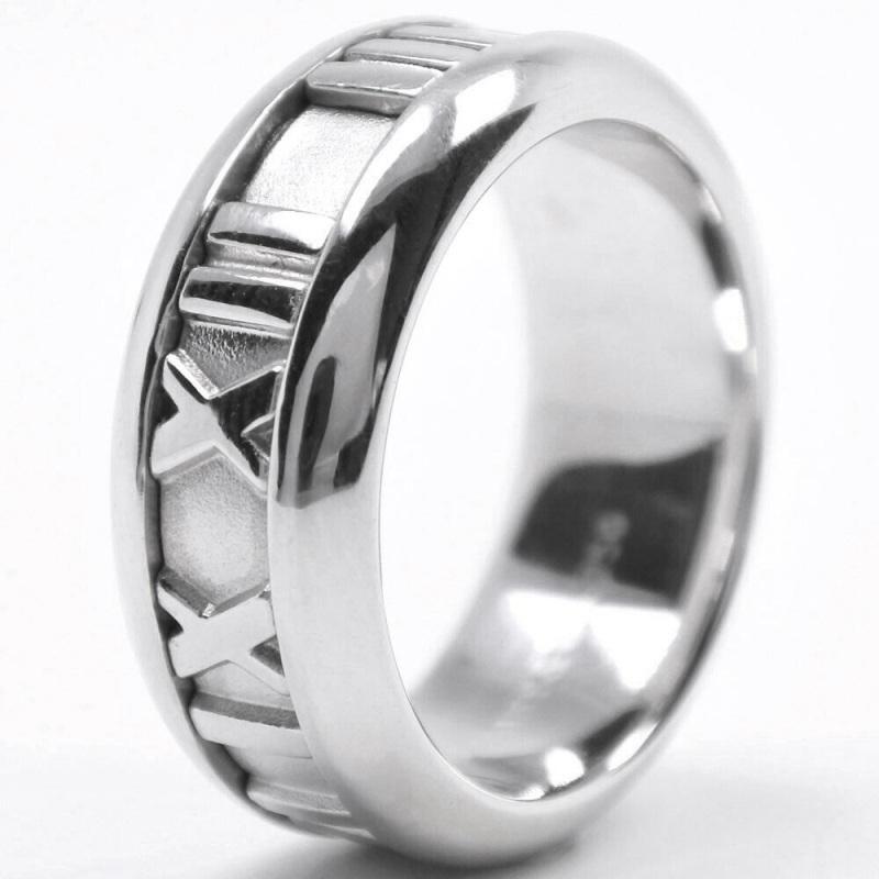 TIFFANY & Co. Atlas 18K Weißgold Ziffernring 5,5 für Damen oder Herren im Angebot