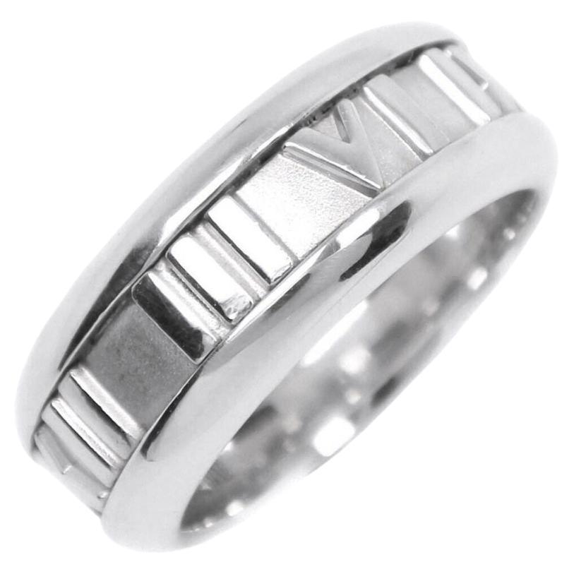 TIFFANY & Co. Atlas 18K Weißgold Ziffernring 5,5 im Angebot