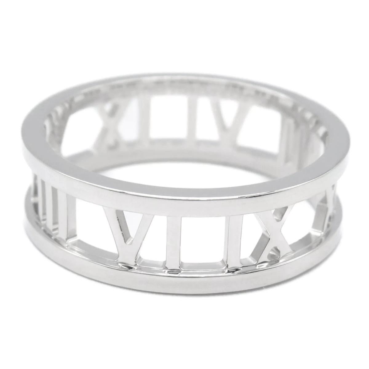 TIFFANY & Co. Anillo abierto Atlas de oro blanco de 18 quilates 8 en Excelente estado para la venta en Los Angeles, CA
