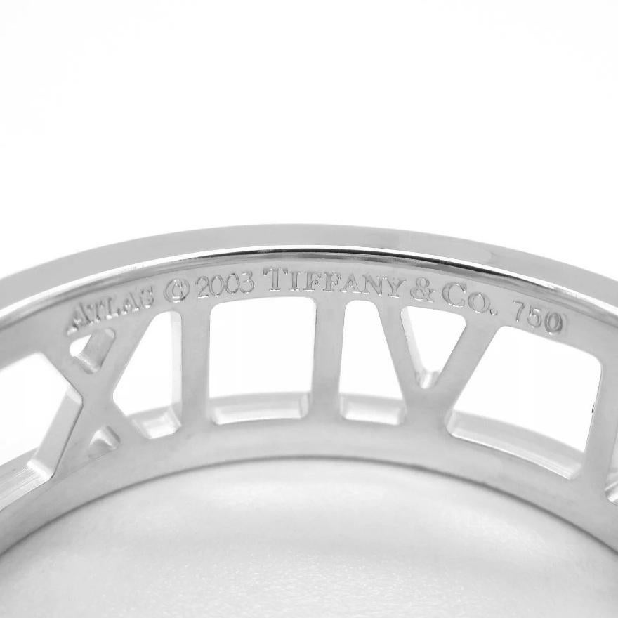 TIFFANY & Co. Anillo abierto Atlas de oro blanco de 18 quilates 8 en venta 1