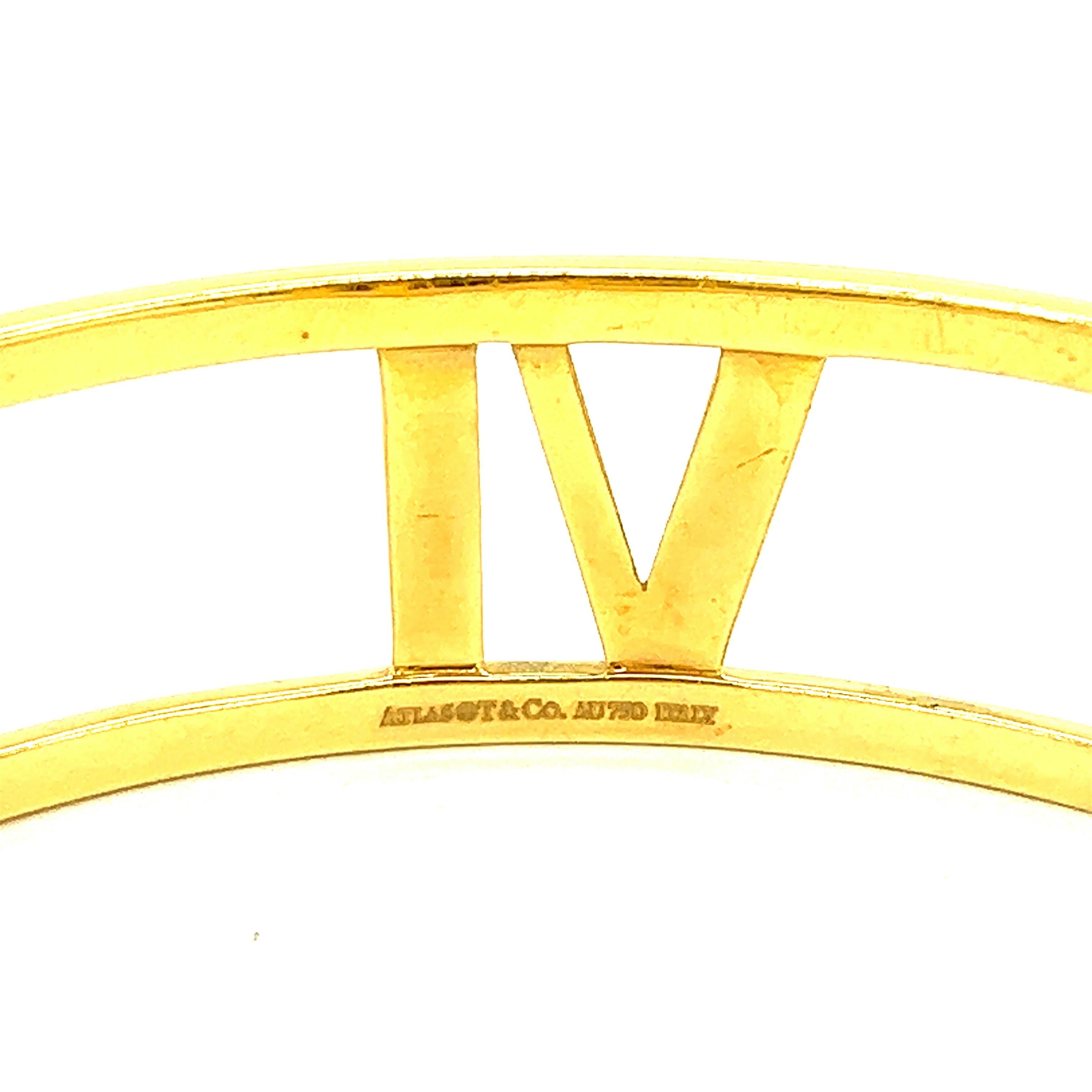 Tiffany & Co. Atlas 18k Yellow Gold Bangle Bracelet For Sale 1
