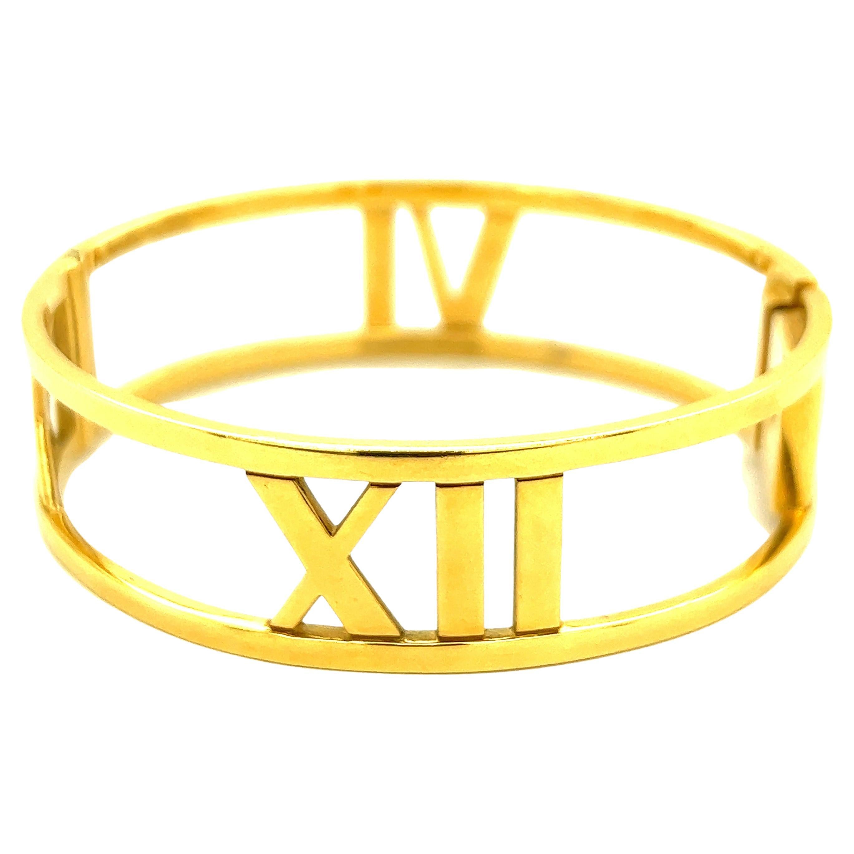 Tiffany & Co. Atlas 18k Yellow Gold Bangle Bracelet For Sale