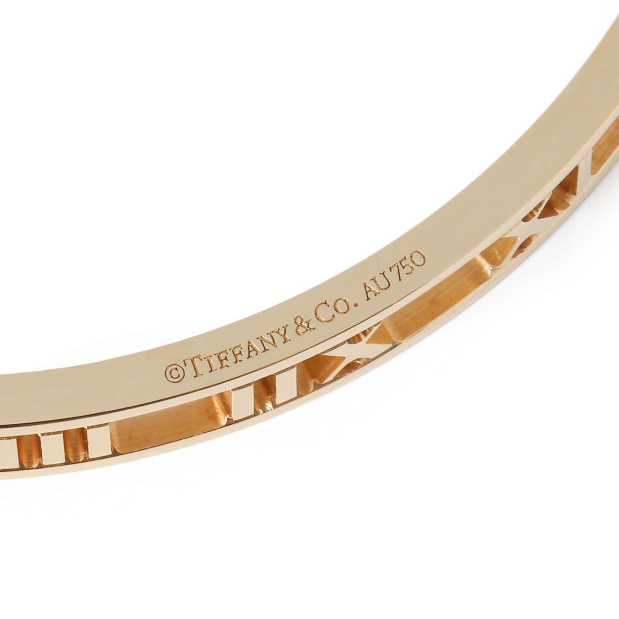 Tiffany & Co. Atlas 18k Yellow Gold Bangle In Excellent Condition In Bishop's Stortford, Hertfordshire
