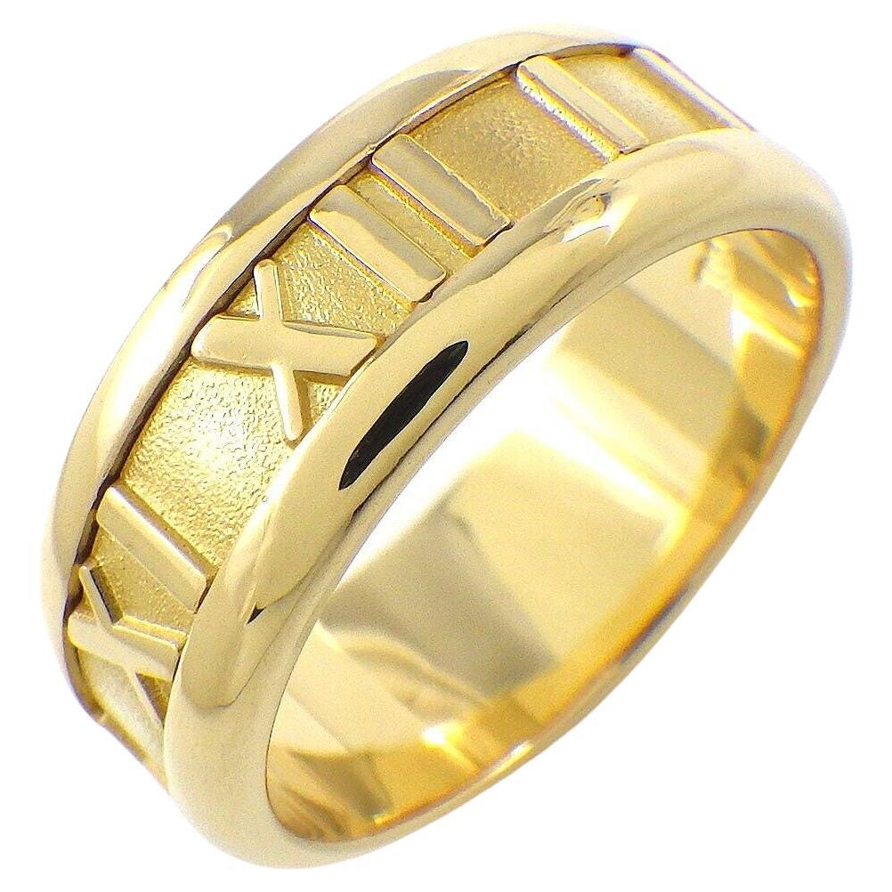 Tiffany & Co. Atlas 18k Gelbgold Numerischer Ring 6.5