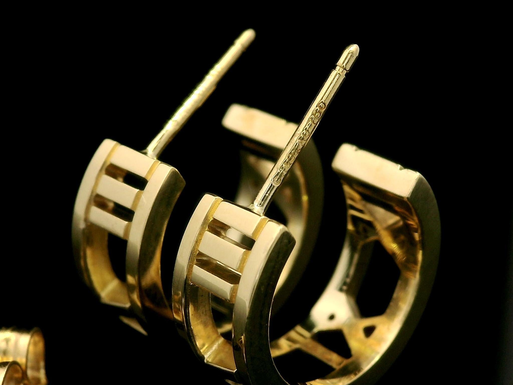 Tiffany & Co. Atlas 18k Yellow Gold Pierced Roman Numeral Cuff Earrings 1