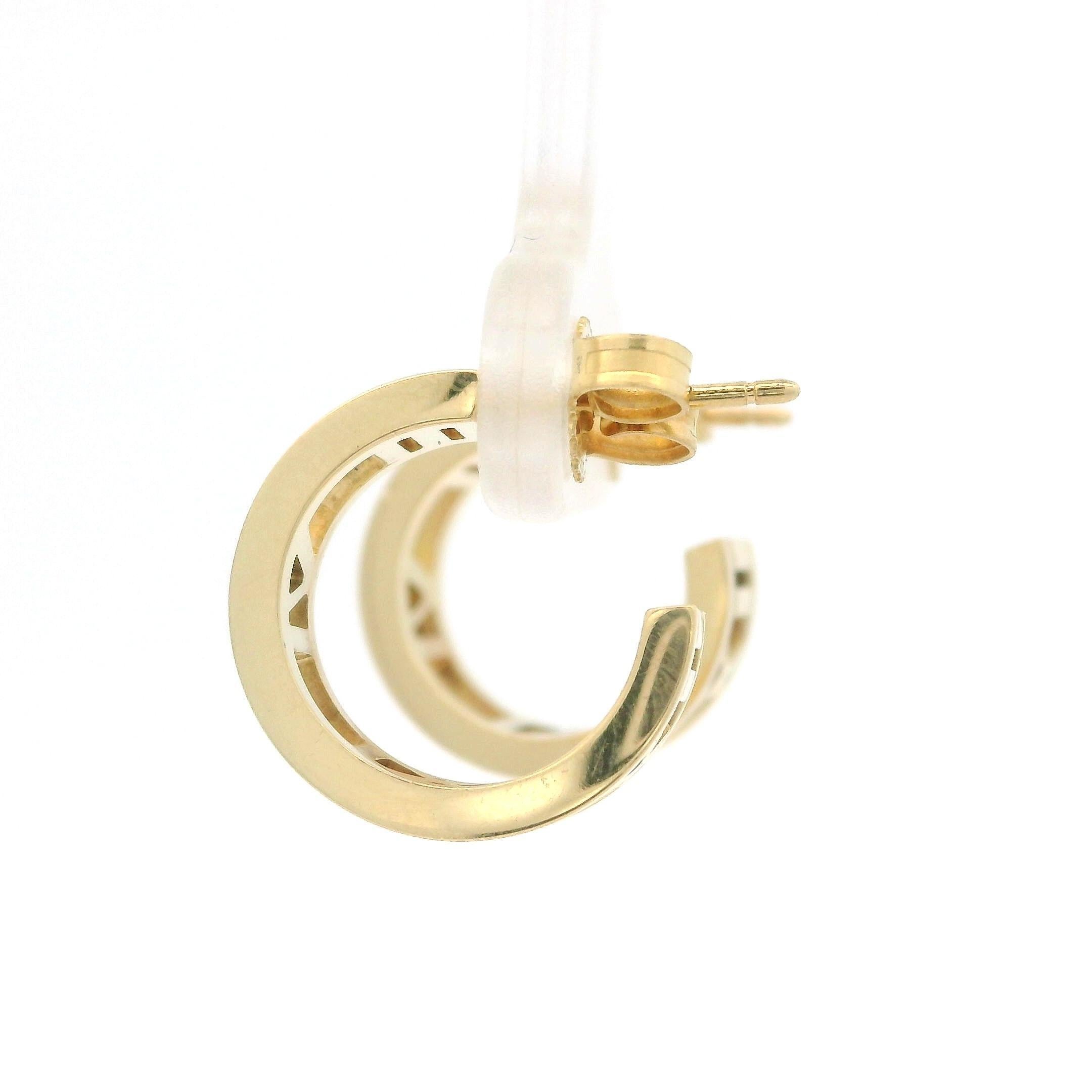 Tiffany & Co. Atlas 18k Yellow Gold Pierced Roman Numeral Cuff Earrings 5