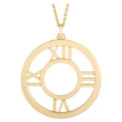 Tiffany & Co. Atlas 18k Yellow Gold Round Pendant Necklace