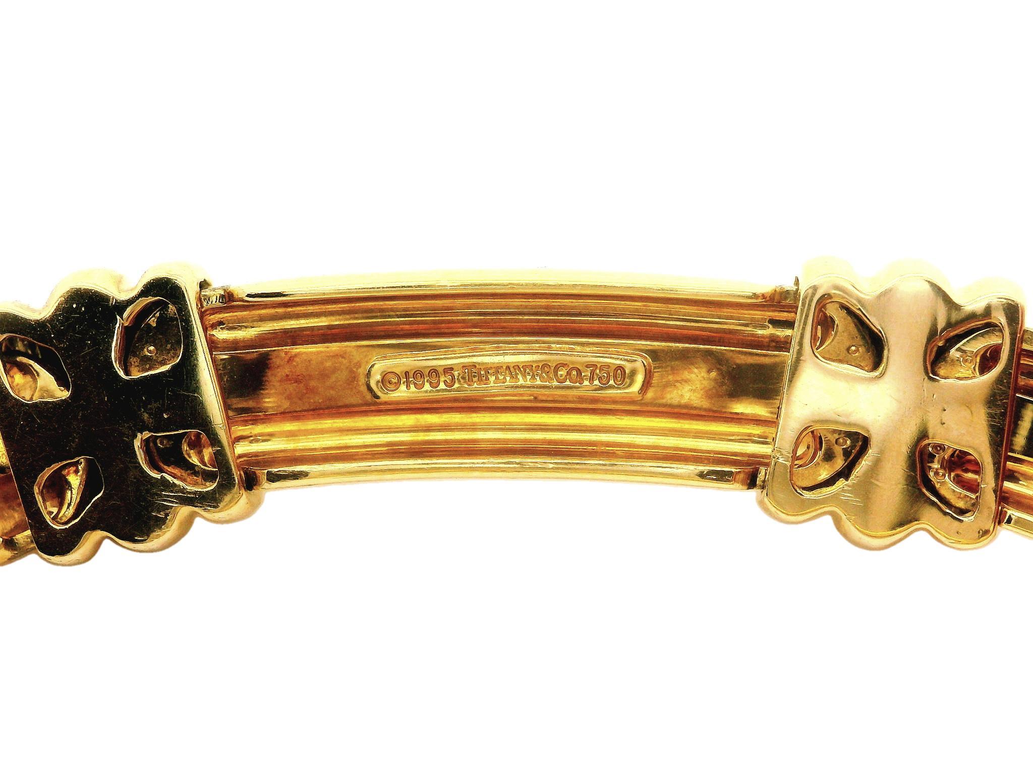 Tiffany & Co. Atlas 1995 18k Yellow Gold Grooved Geometric Link Necklace 1