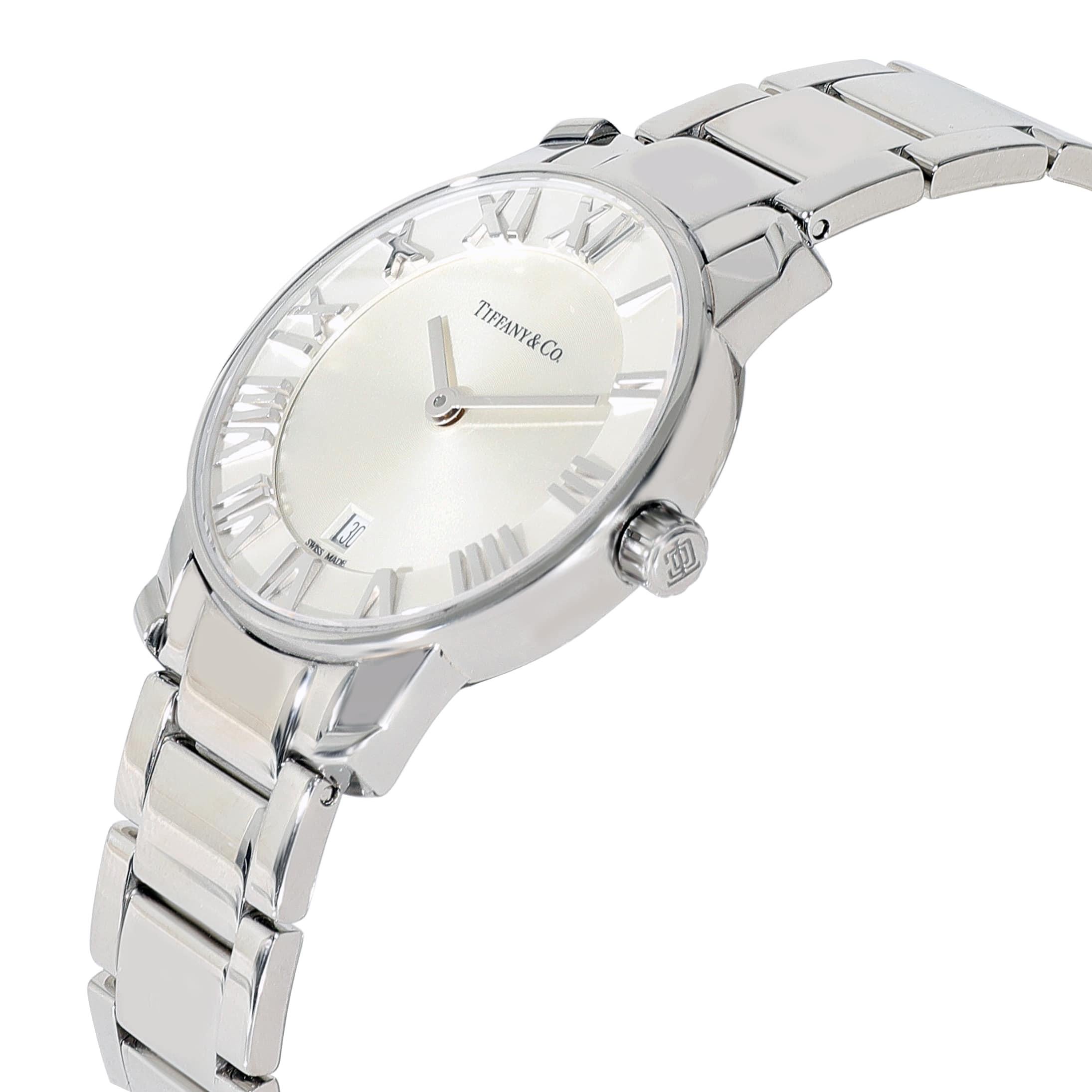 Tiffany & Co. Atlas 2-Hand 60166378 Women's Watch in Stainless Steel In Excellent Condition In New York, NY