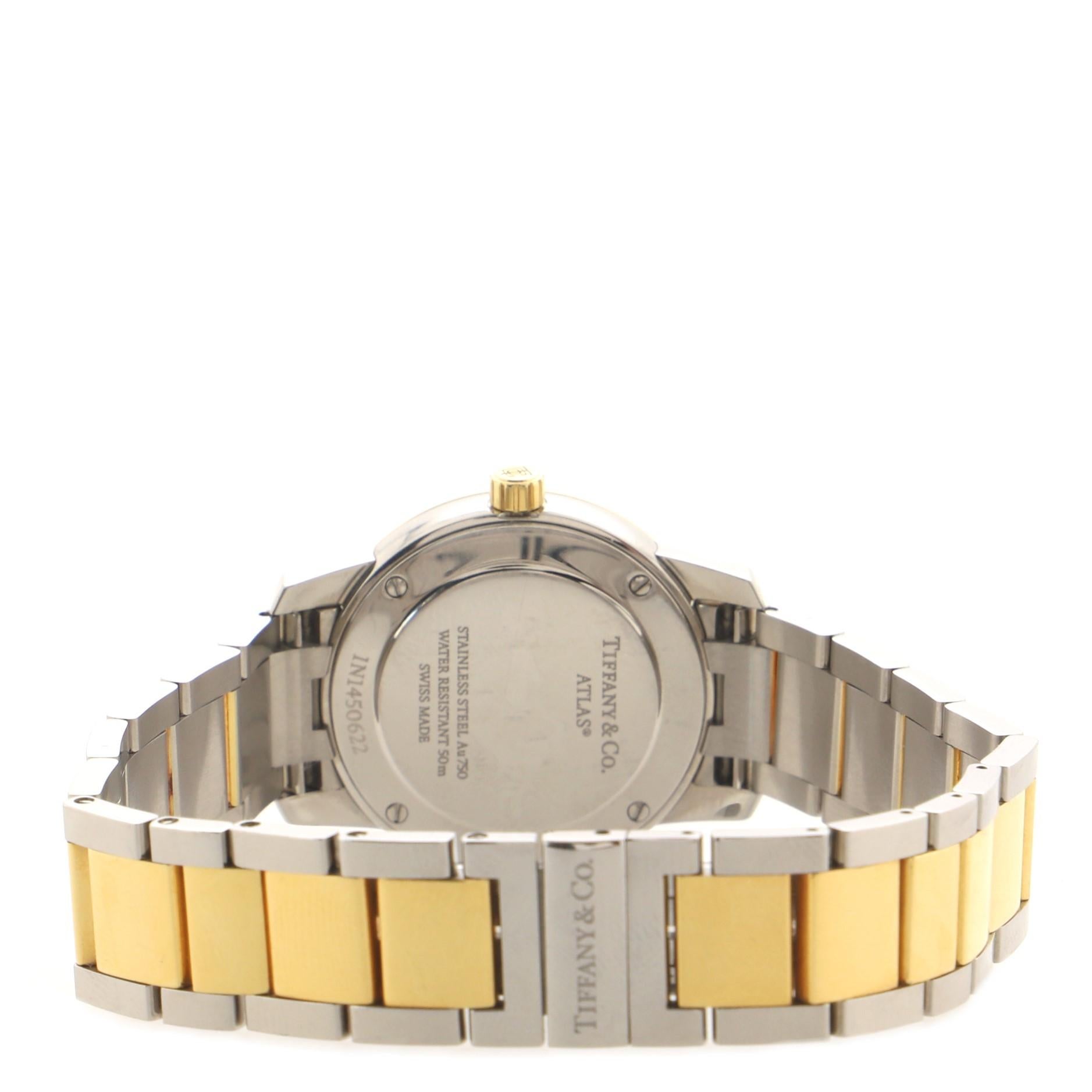 Women's or Men's Tiffany & Co. Atlas 2-Hand Quartz Watch Stainless Steel and Yellow Gold 2