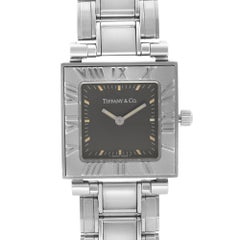 Tiffany & Co. Atlas Square Stainless Steel Black Dial Ladies Quartz Watch