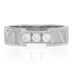 Tiffany & Co. Atlas 3 Diamond Ring 18K White Gold 0.15cttw