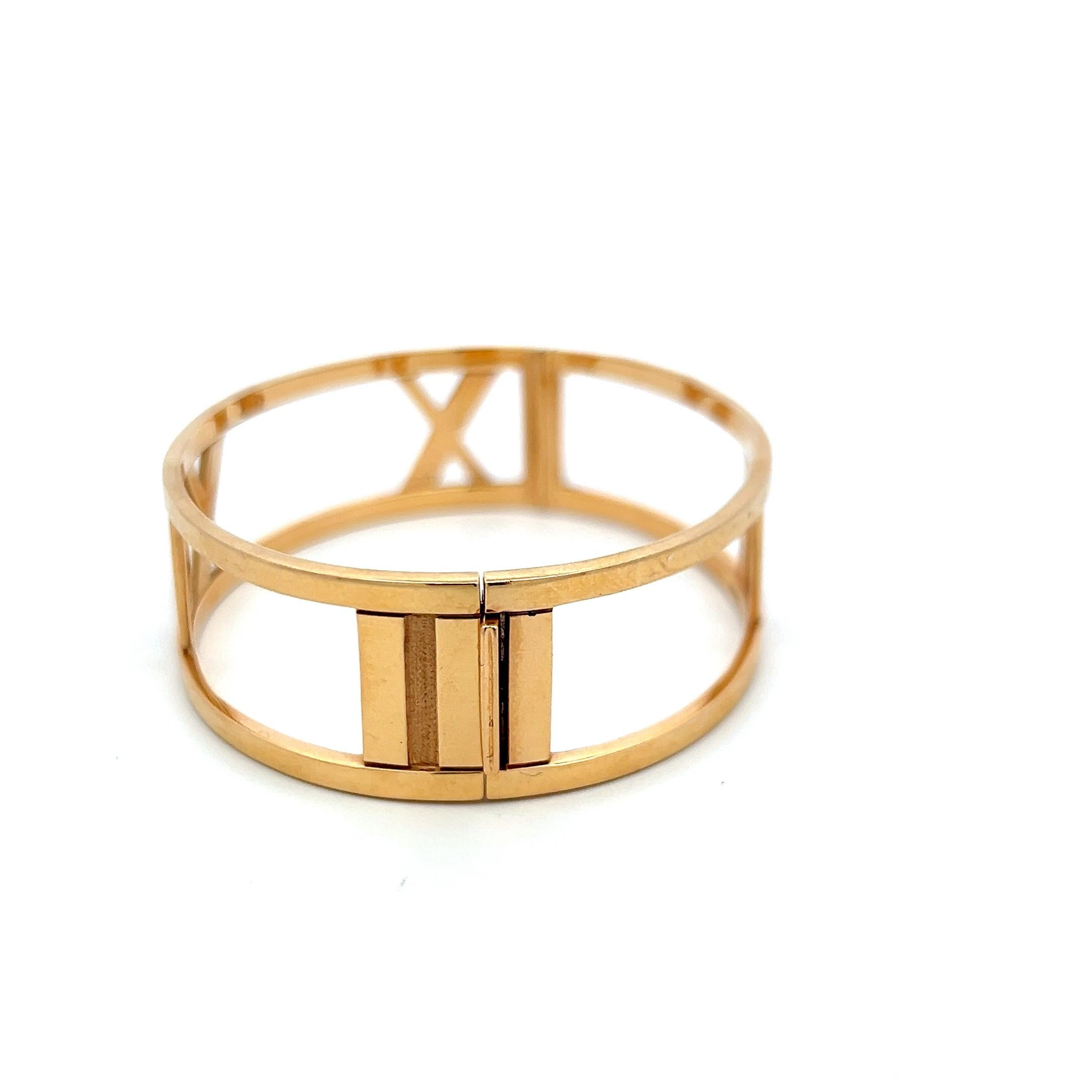 Tiffany & Co Atlas 33,40 gramos Pulsera brazalete de oro amarillo de 18 quilates en Bueno estado para la venta en New York, NY