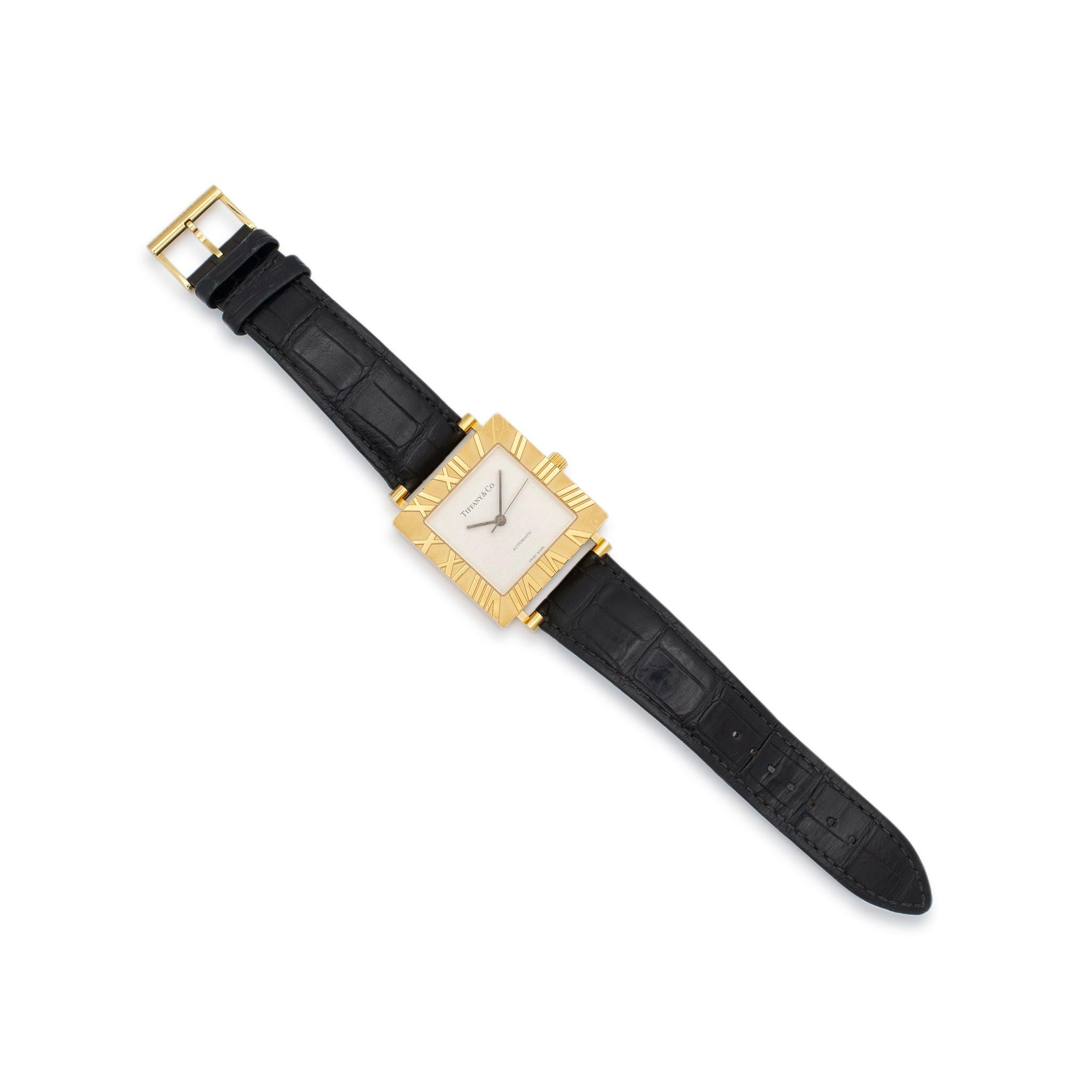 Tiffany & Co. Atlas 34MM Automatic 18K Yellow Gold Watch For Sale 6