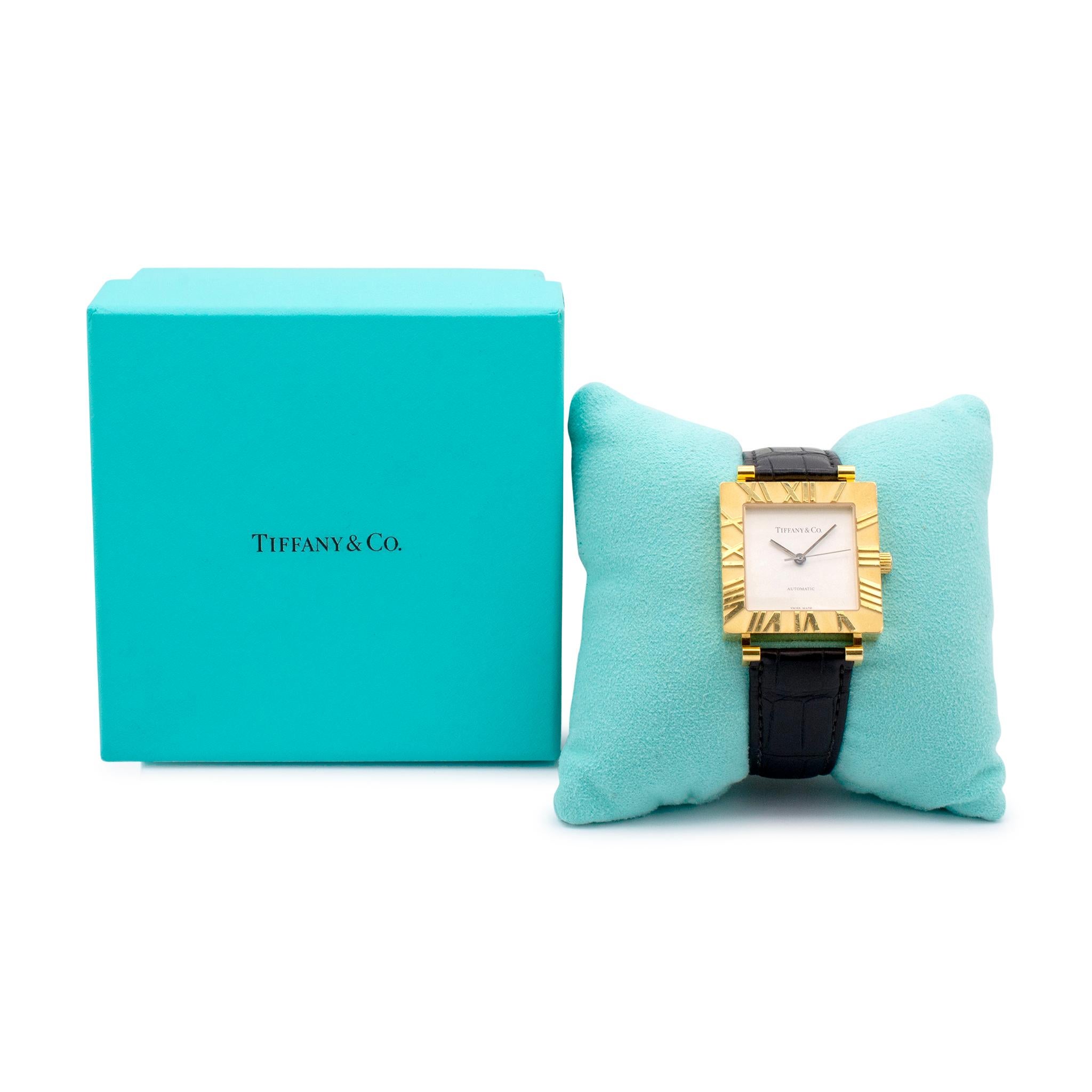 Tiffany & Co. Atlas 34MM Automatic 18K Yellow Gold Watch For Sale 8