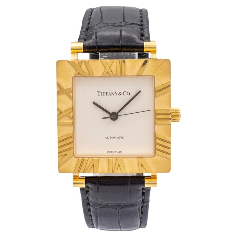 Tiffany and Montre Atlas automatique en or jaune 18 carats 34