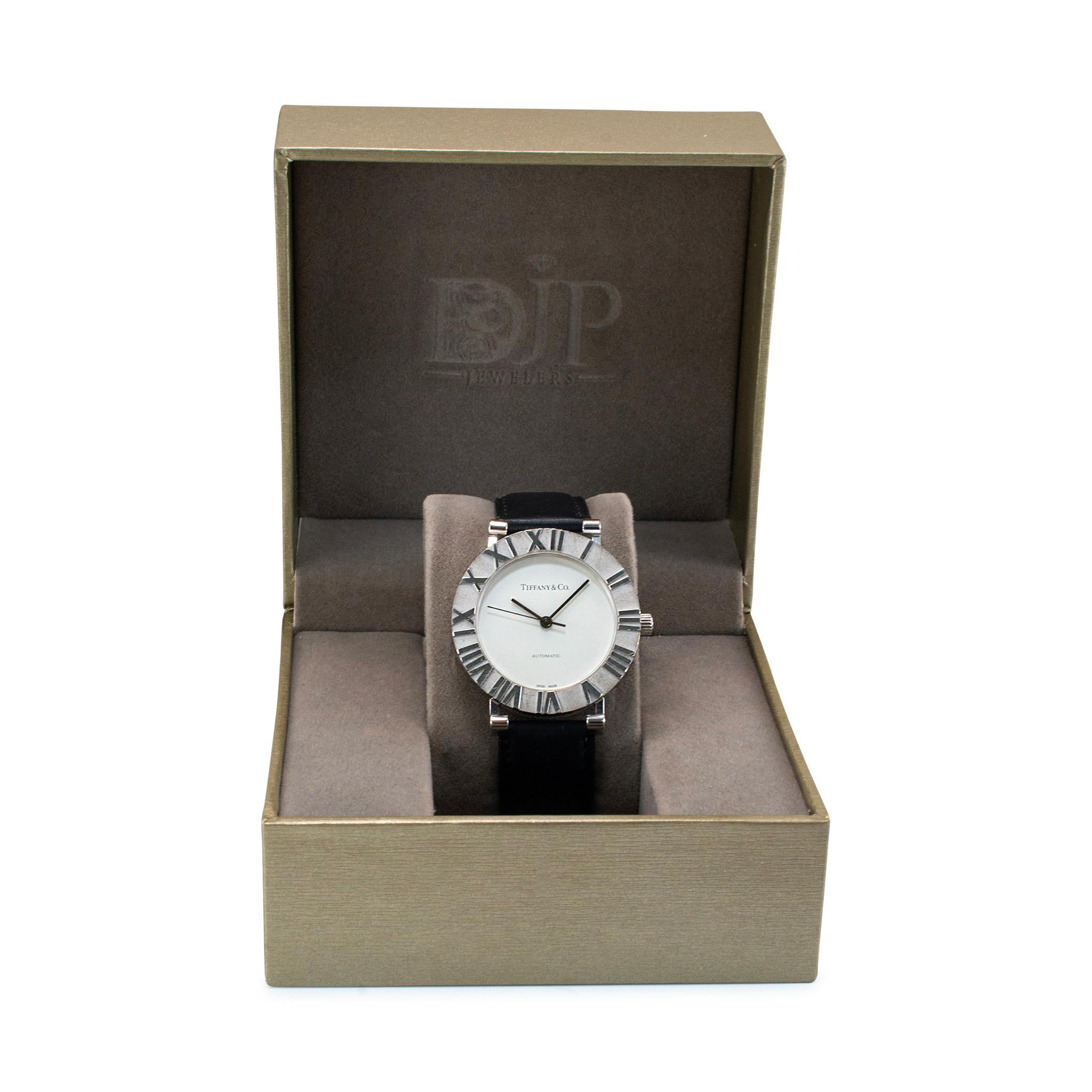 Tiffany & Co. Montre automatique Atlas 39MM TIF270985 Sterling Silver White Dial en vente 6