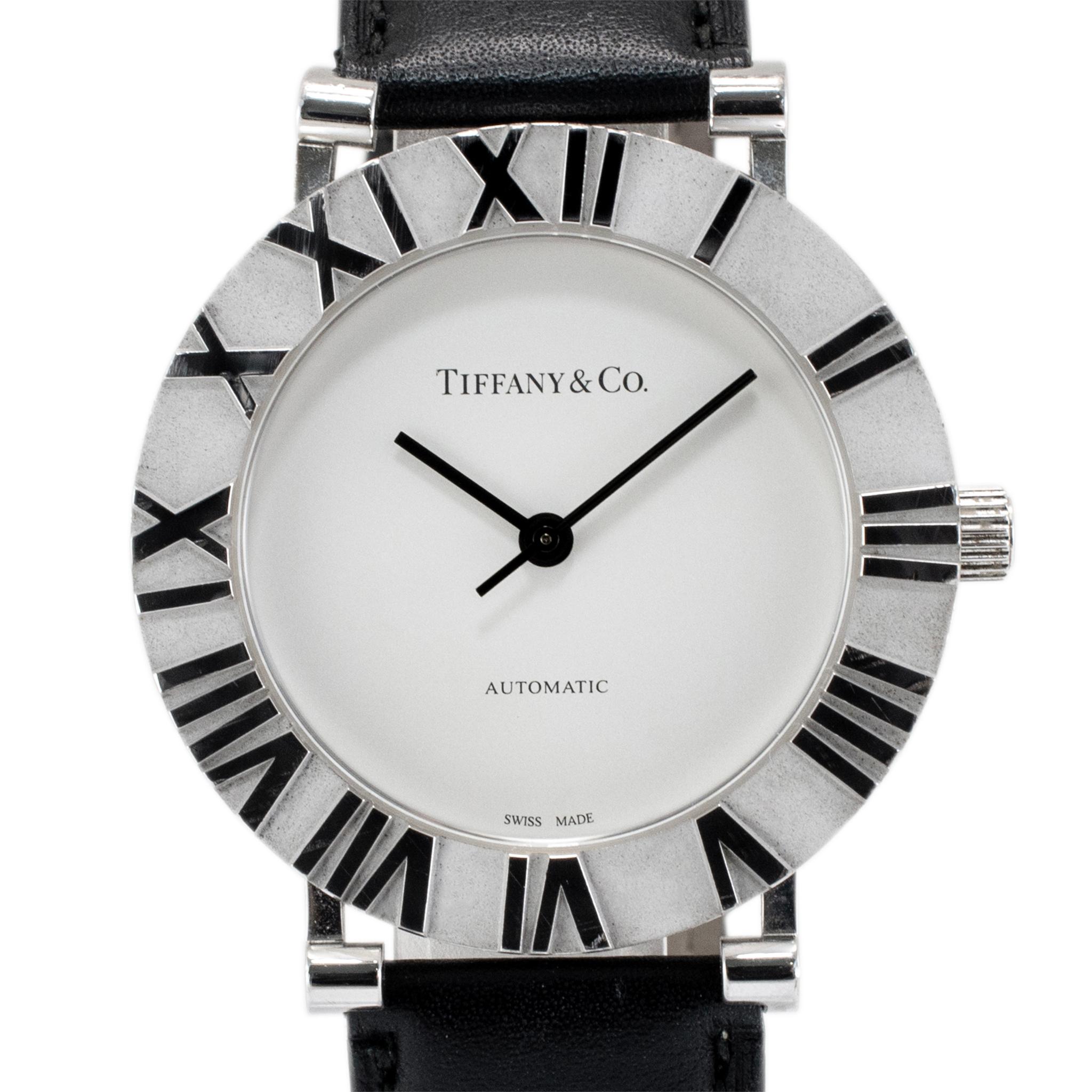 Tiffany & Co. Montre automatique Atlas 39MM TIF270985 Sterling Silver White Dial Excellent état - En vente à Houston, TX