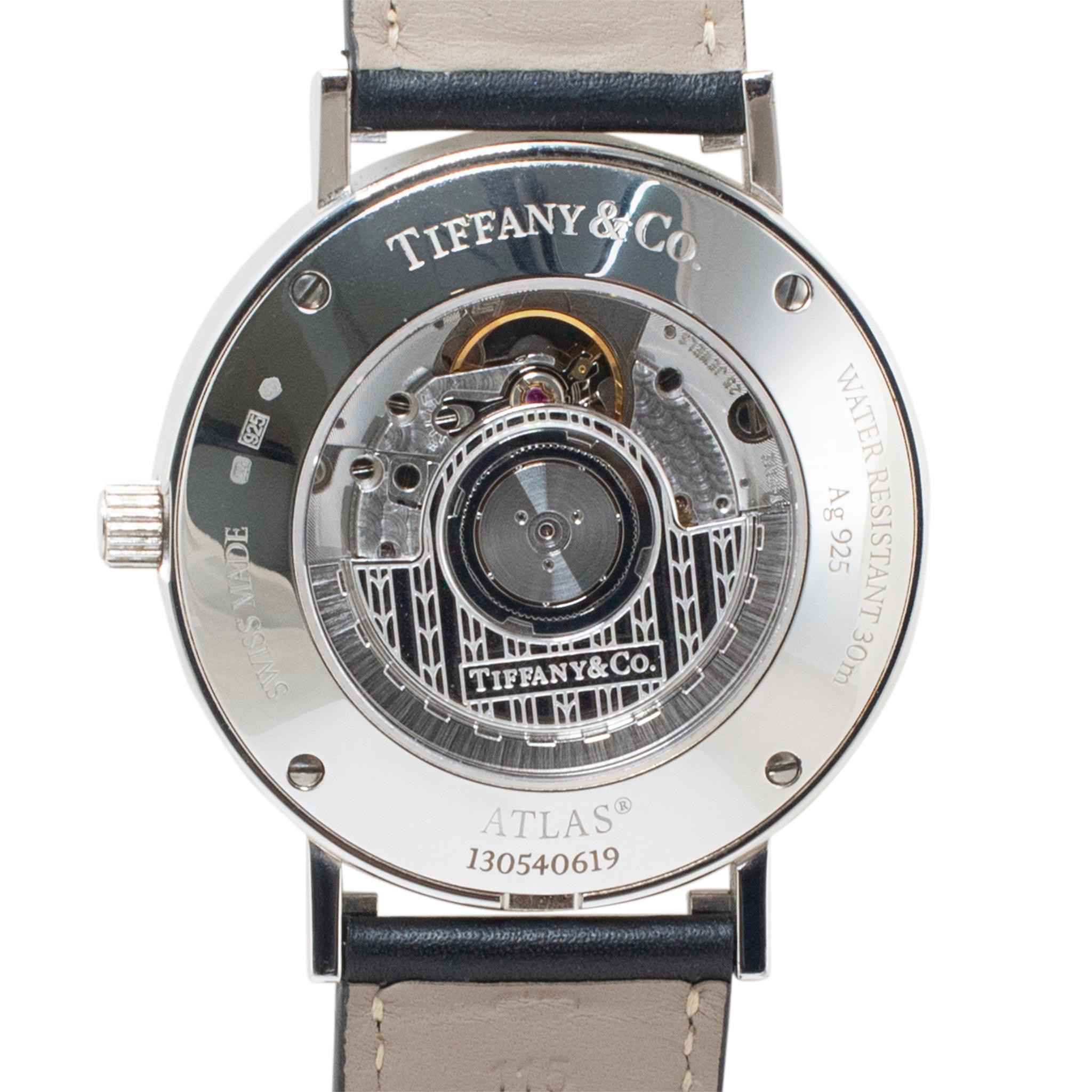 Tiffany & Co. Montre automatique Atlas 39MM TIF270985 Sterling Silver White Dial en vente 1