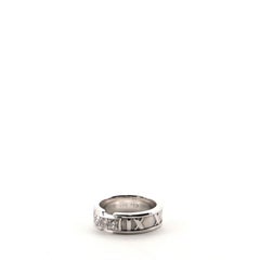 Tiffany & Co. Atlas Band Ring 18 Karat White Gold with Diamonds 4-47