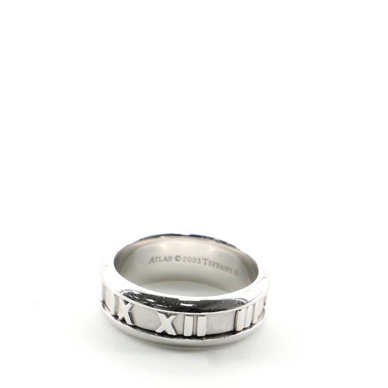 Tiffany & Co. Atlas Band Ring 18 Karat White Gold 4.75, 49 In Good Condition In New York, NY