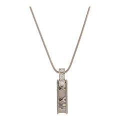 Tiffany & Co. Atlas Bar Pendant Necklace 18K White Gold with Diamonds