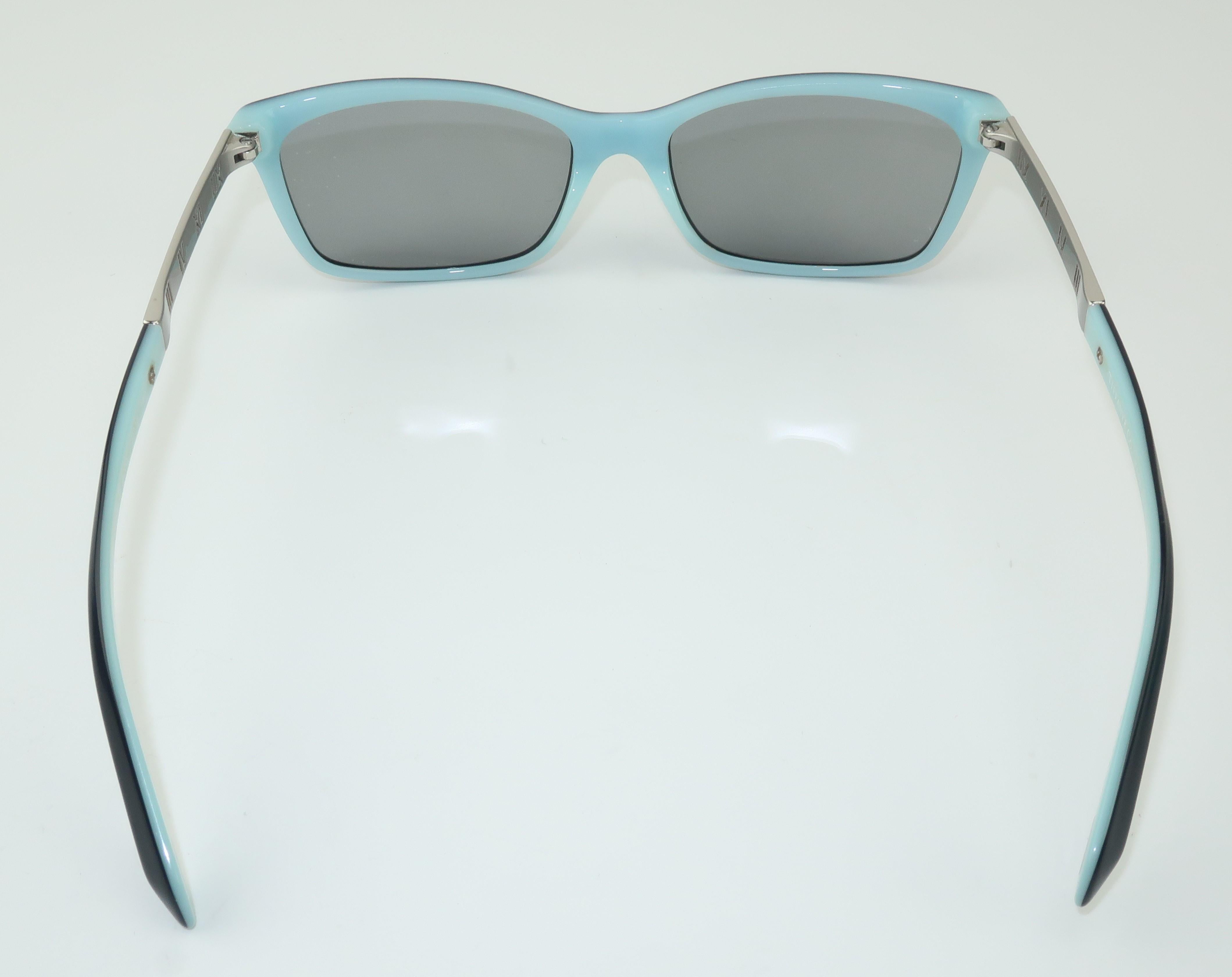 Gray Tiffany & Co. Atlas Black & Blue Sunglasses