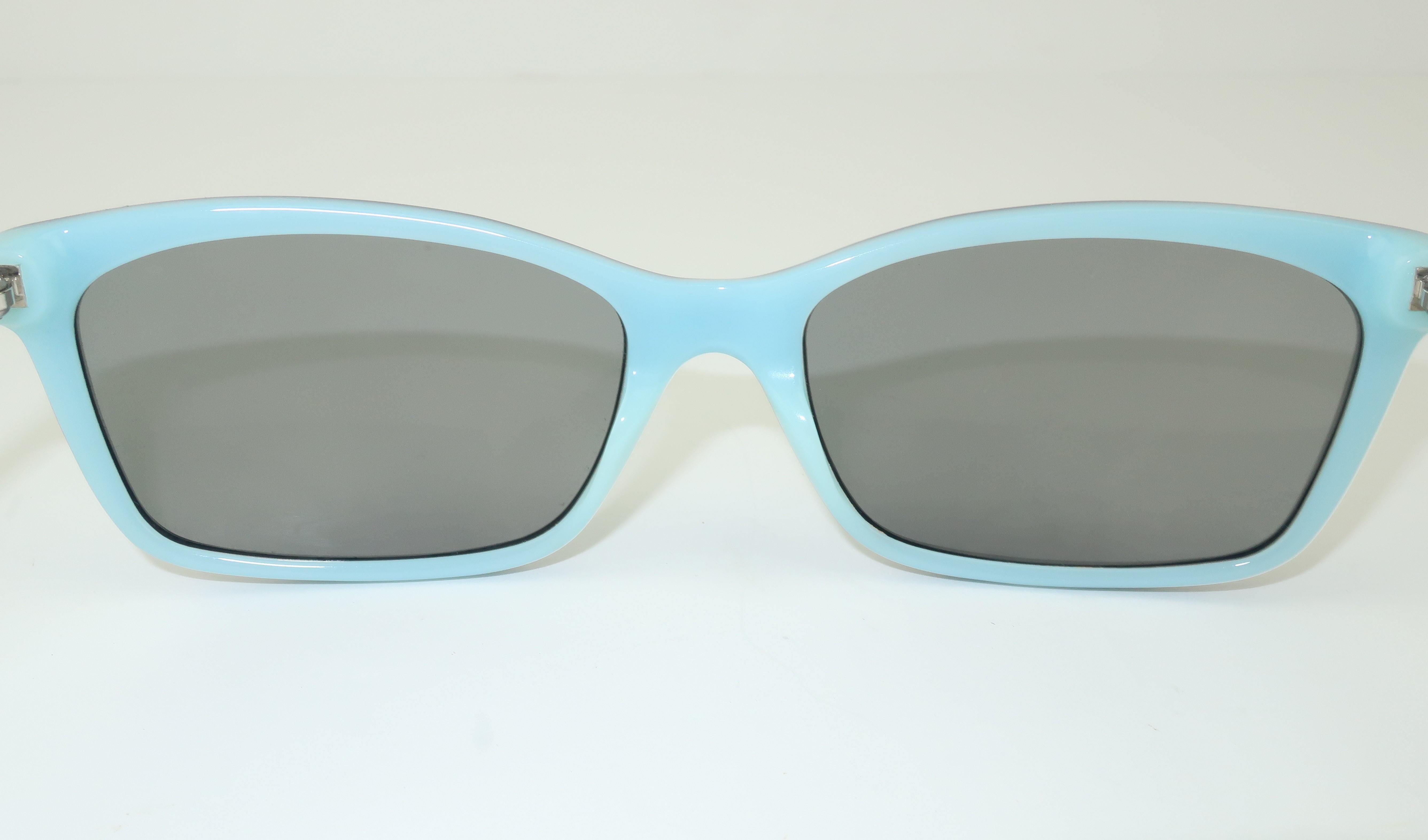Tiffany & Co. Atlas Black & Blue Sunglasses In Good Condition In Atlanta, GA