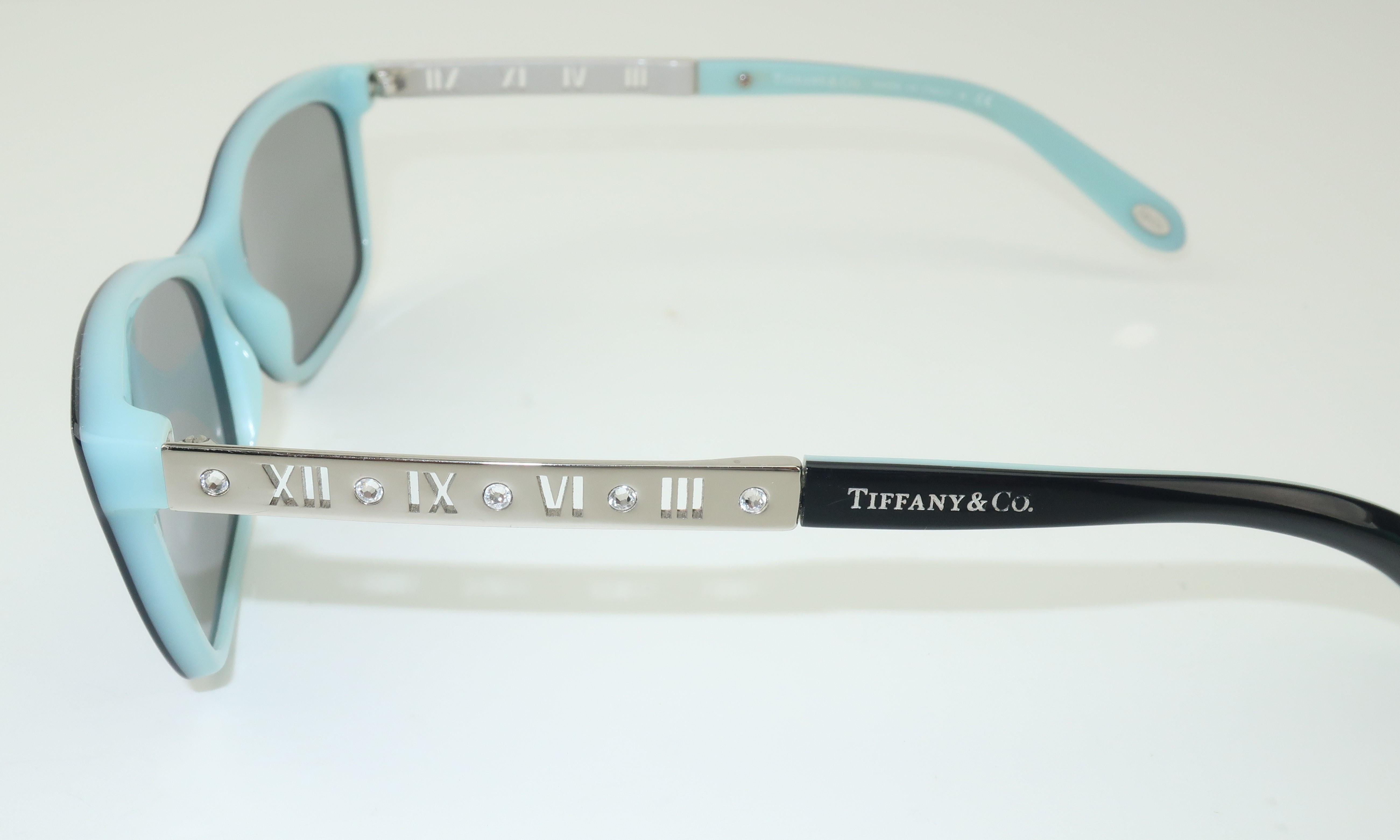 Women's or Men's Tiffany & Co. Atlas Black & Blue Sunglasses