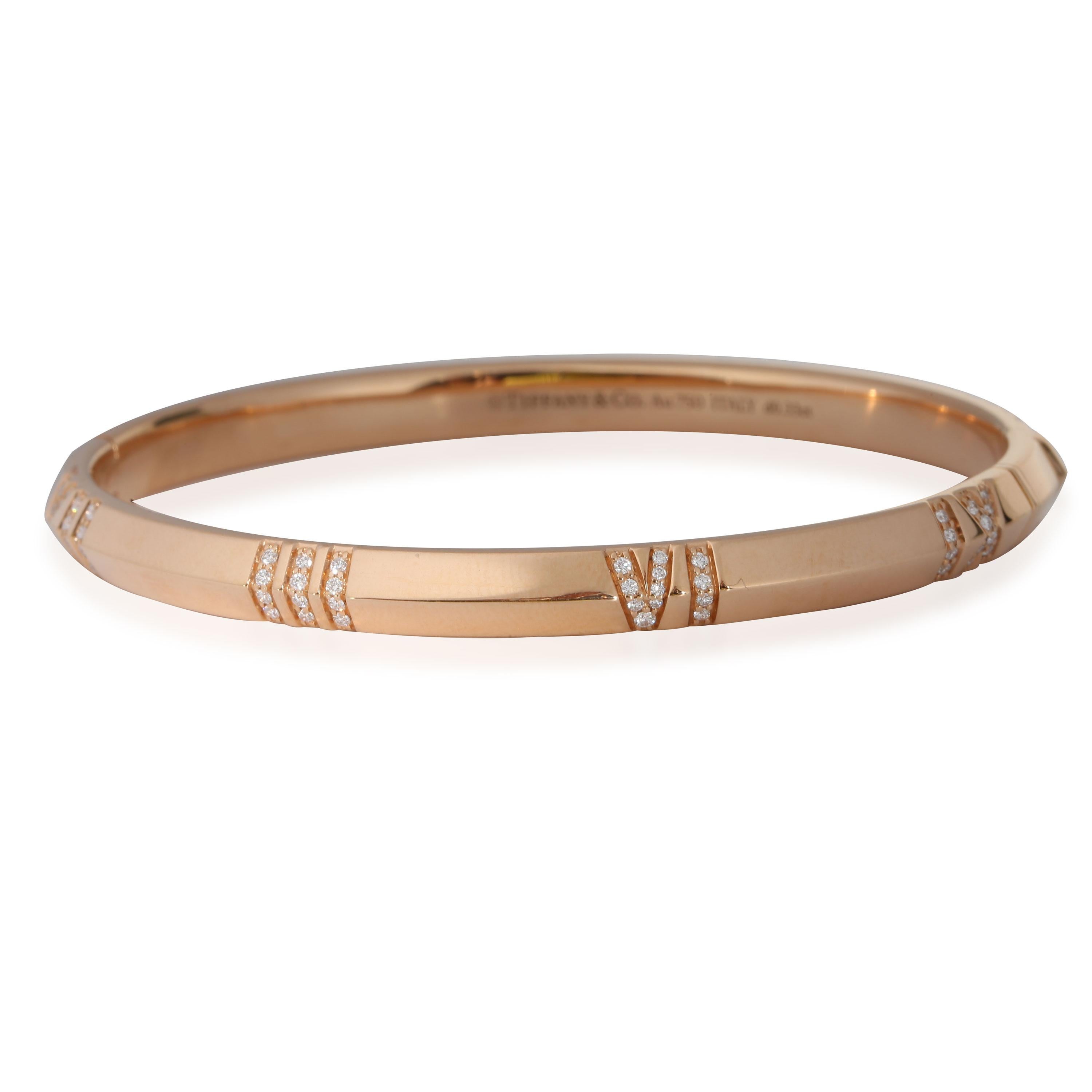 Tiffany & Co. Pulsera Atlas de oro rosa de 18 quilates 0,33 qt en Excelente estado para la venta en New York, NY