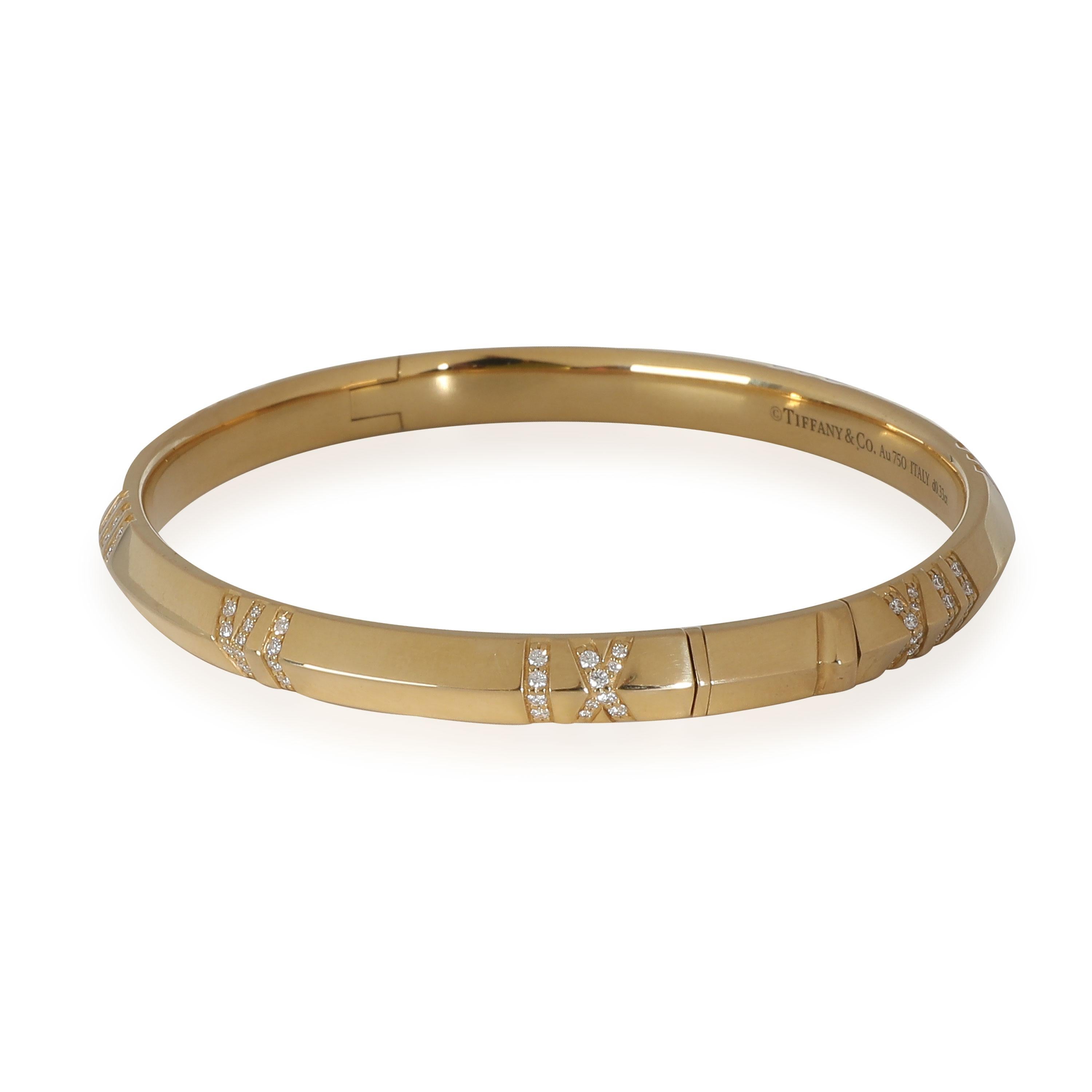 Femenino o masculino Tiffany & Co. Pulsera Atlas de oro amarillo de 18 quilates 0,33 qt en venta