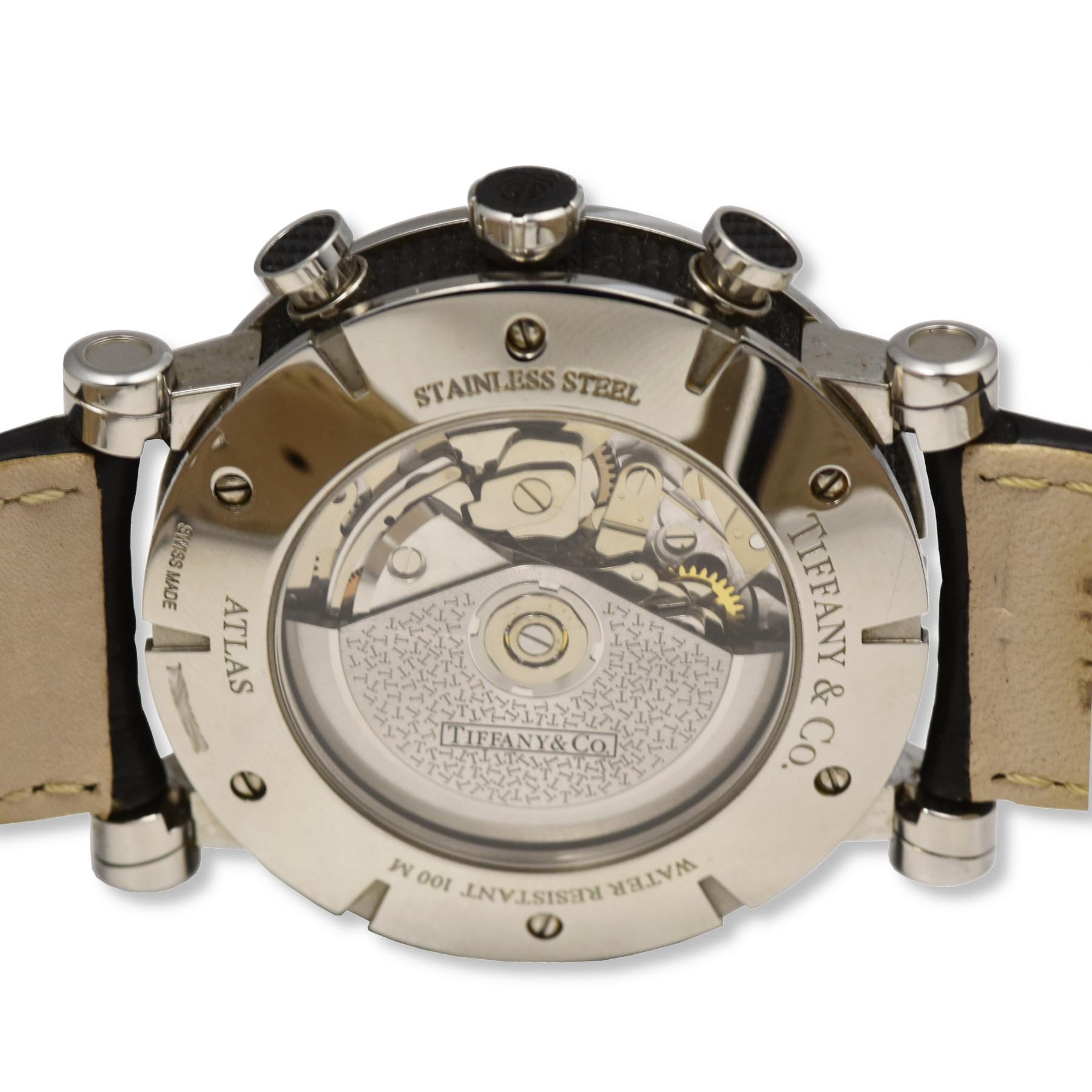 Tiffany & Co. Atlas Edelstahl-Chronographuhr für Damen oder Herren