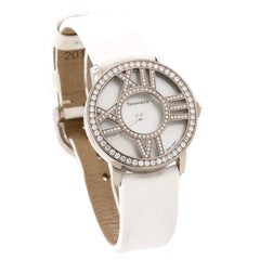Tiffany & Co. Atlas Cocktail Round Quartz Watch White Gold with Diamonds