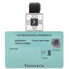 Tiffany & Co. Atlas Cocktail Square Quartz Watch White Gold and Satin