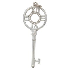 Tiffany & Co Atlas Collection 18k Gold & Diamond Key Pendant