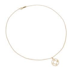 Tiffany & Co. Atlas Collection 18k Yellow Gold Diamond Medallion Necklace