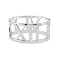 Tiffany & Co. Atlas Collection AG 925 Sterling Silver Wide Roman Bangle Bracelet