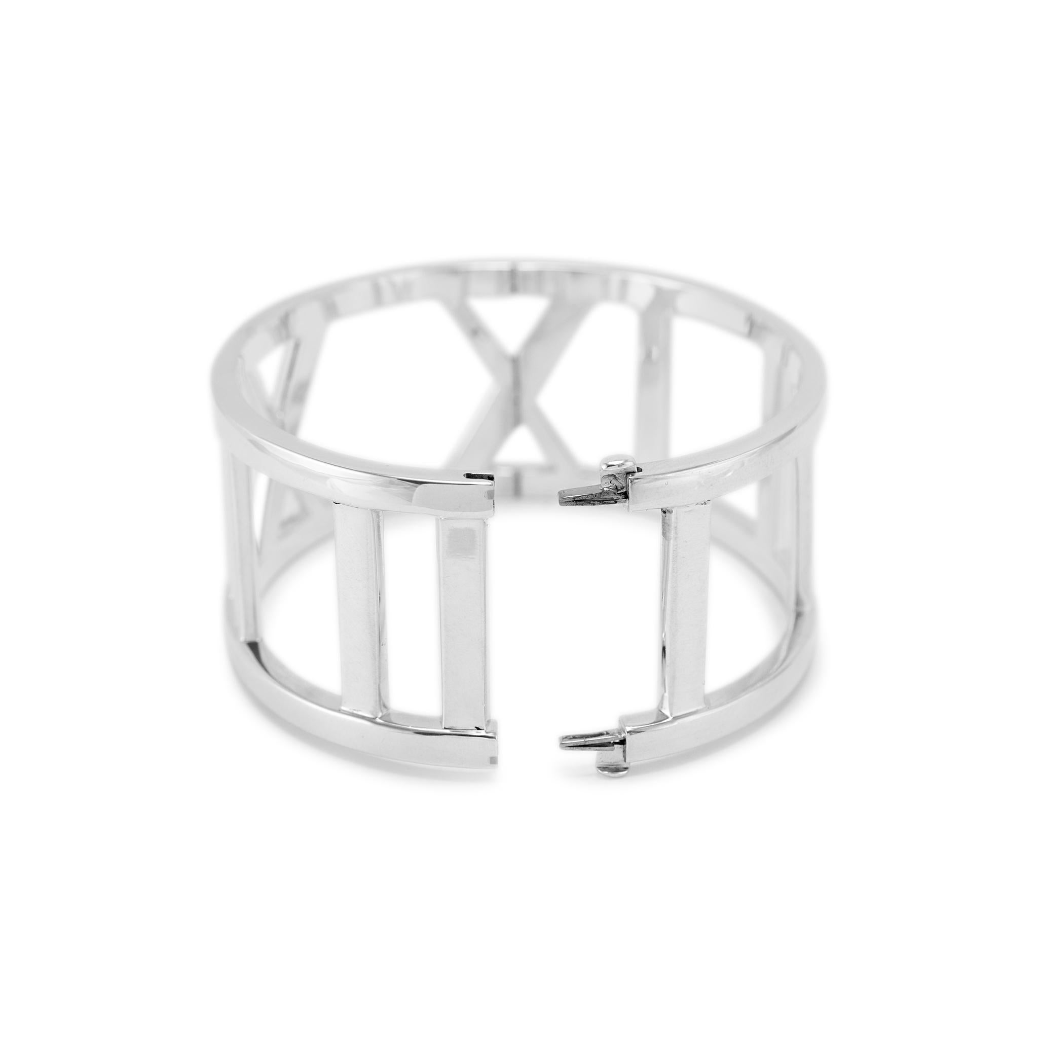 Tiffany & Co. Atlas Collection AG 925 Sterling Silber Breite römische Armspange Armband Damen im Angebot