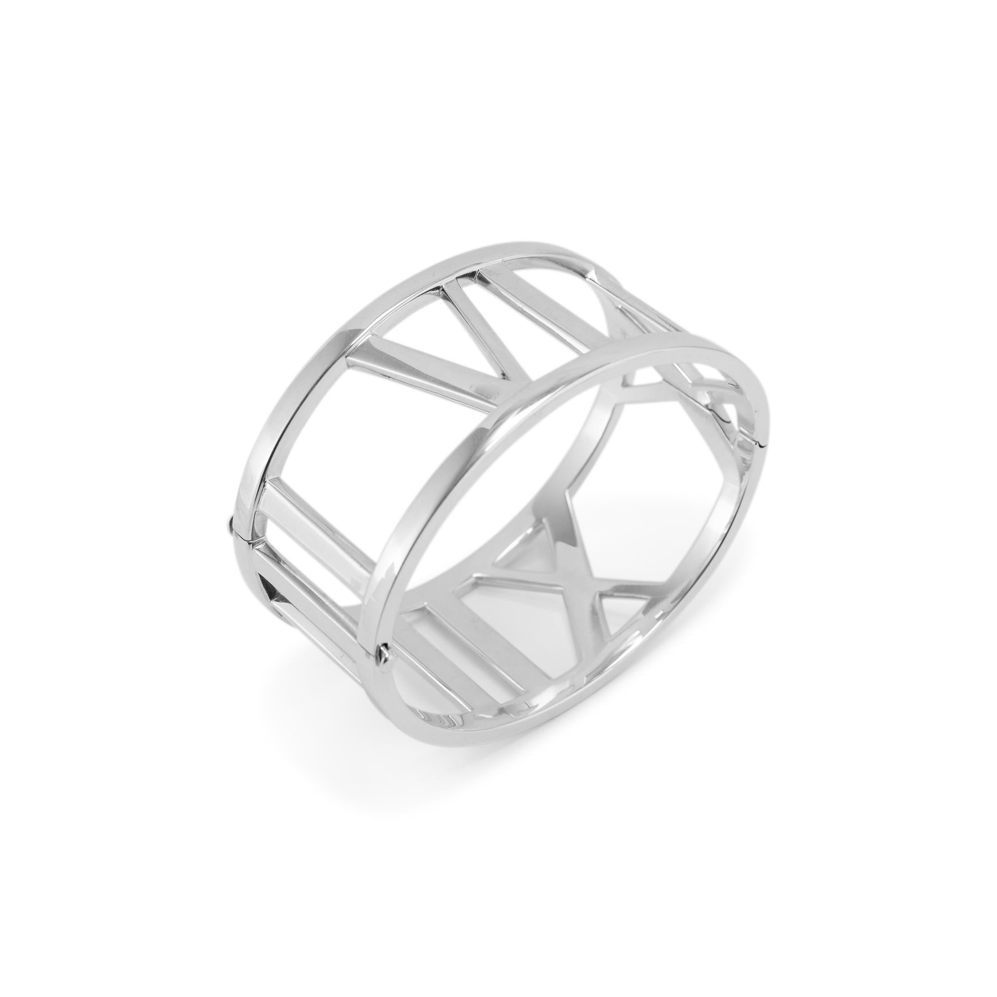 Tiffany & Co. Atlas Collection AG 925 Sterling Silber Breite römische Armspange Armband im Angebot 4