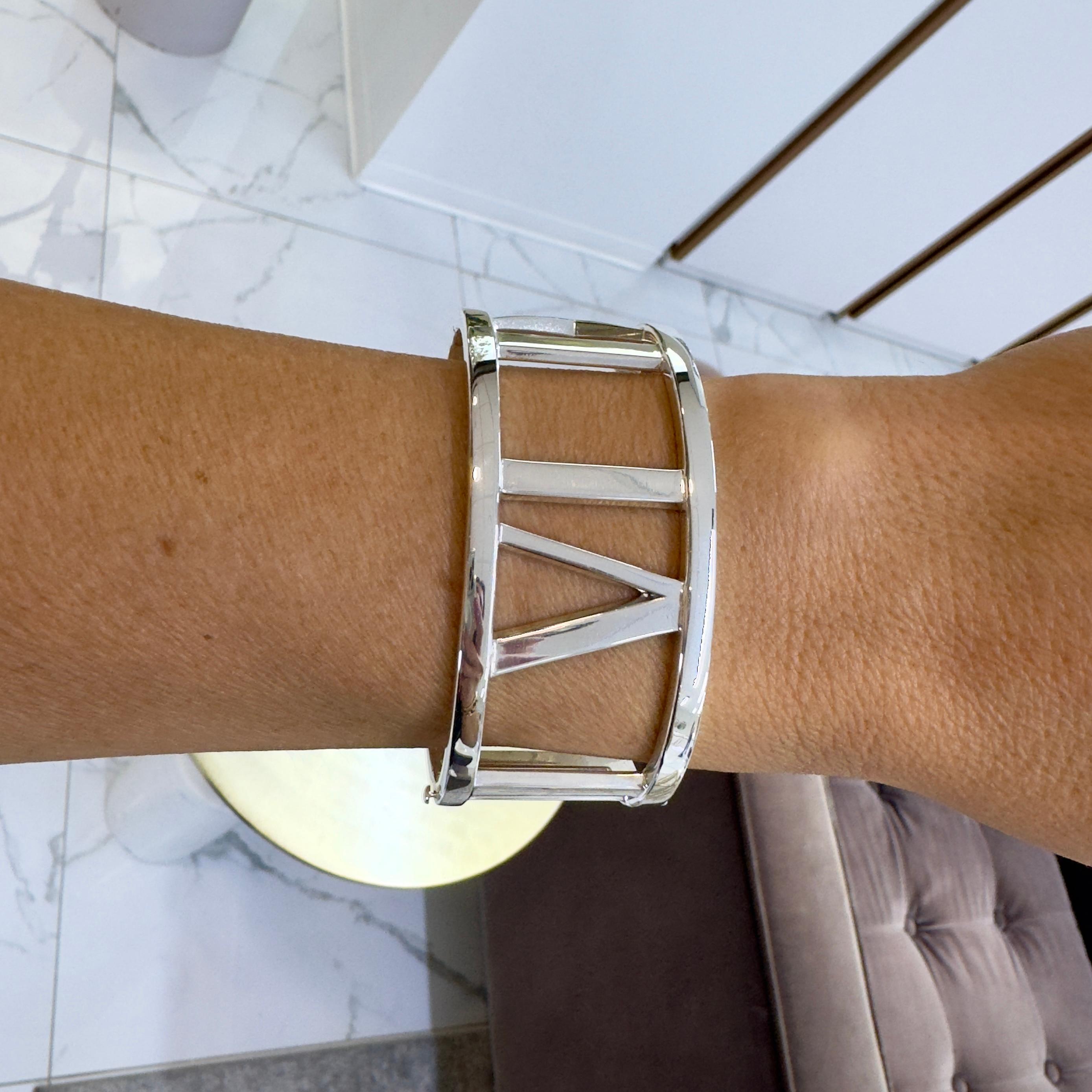 Tiffany & Co. Atlas Collection AG 925 Sterling Silber Breite römische Armspange Armband im Angebot 5