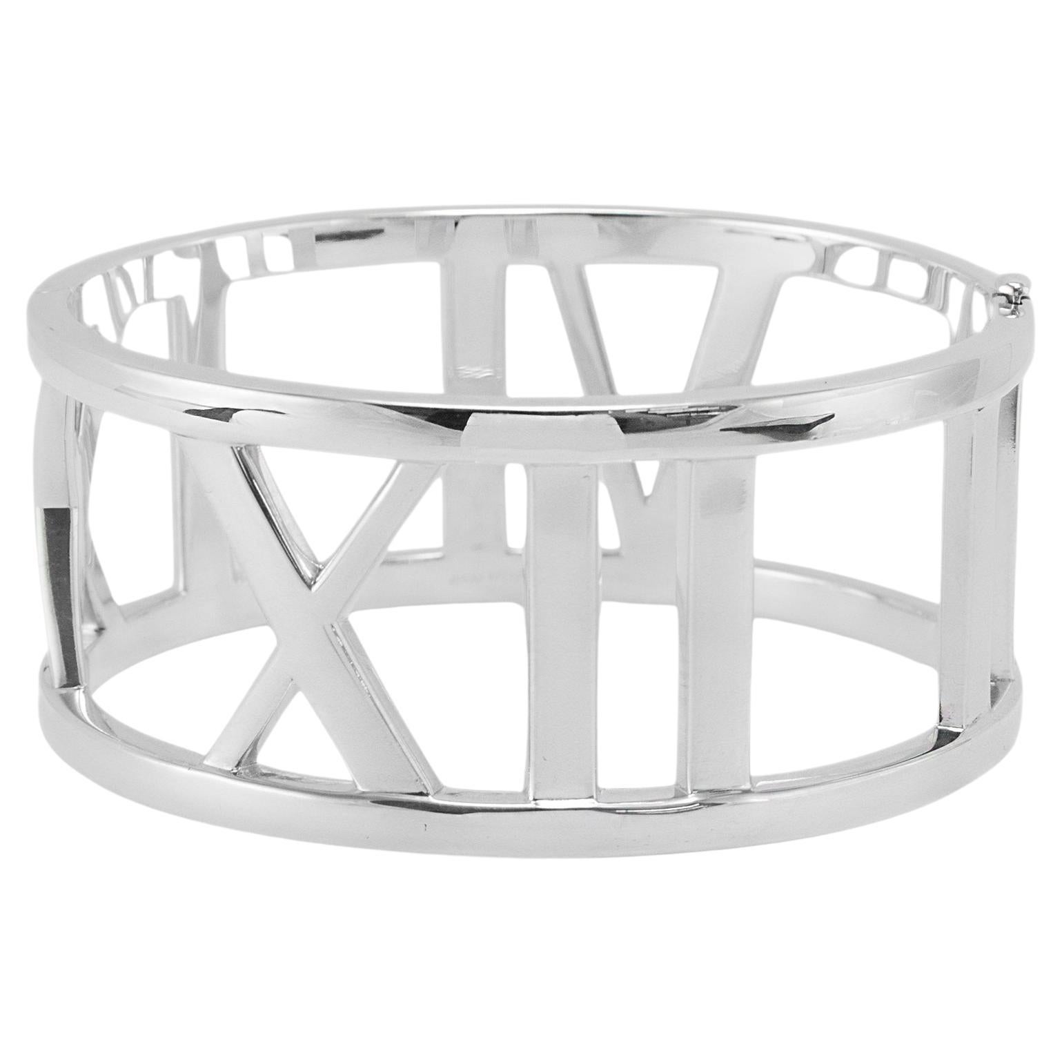 Tiffany & Co. Atlas Collection AG 925 Sterling Silber Breite römische Armspange Armband