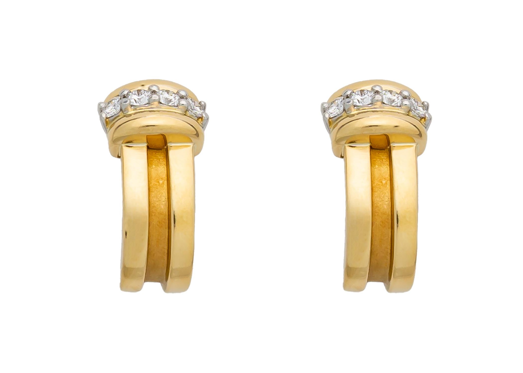 Contemporain Tiffany & Co. Boucles d'oreilles Atlas Collection en or et diamants en vente