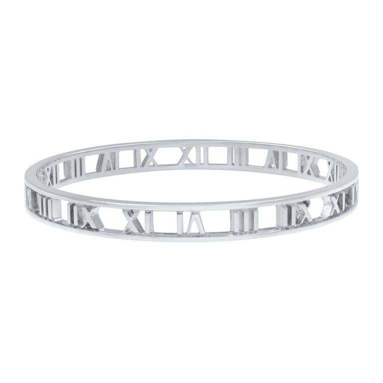 Tiffany and Co. Atlas Collection Roman Numeral Bangle Sterling Silver ...
