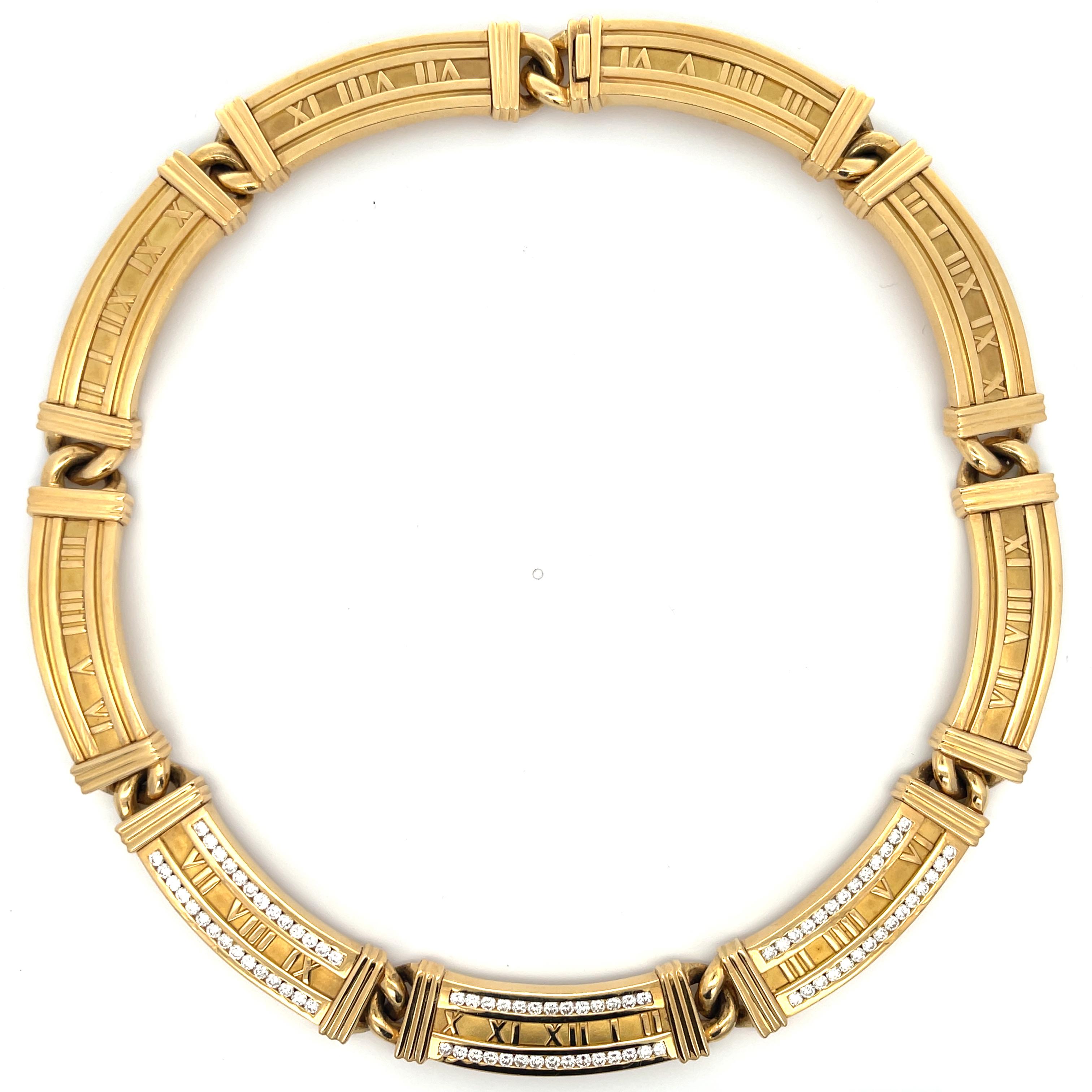 Tiffany & Co. Atlas Kollektion Set aus Halskette und Ohrringen 18K Gelbgold Damen im Angebot